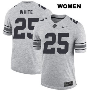 Women's NCAA Ohio State Buckeyes Brendon White #25 College Stitched Authentic Nike Gray Football Jersey BM20Q27HH